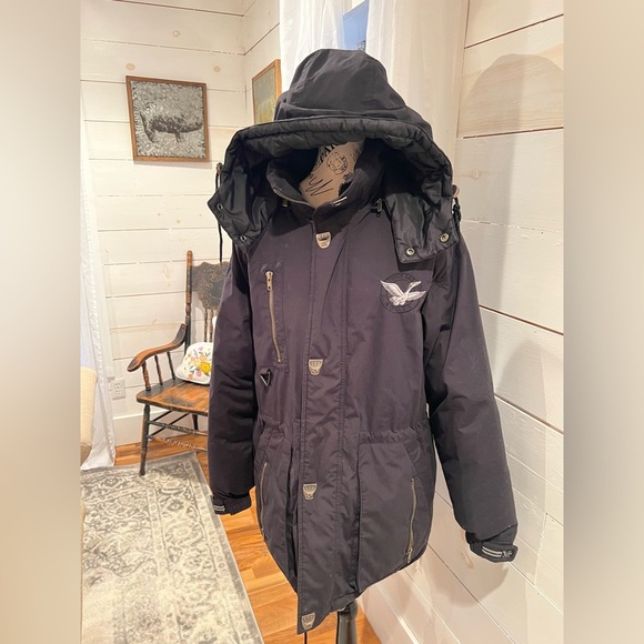 Triple F.A.T Goose vintage Men's Black Winter down-filled Jacket, size medium. - Picture 6 of 16